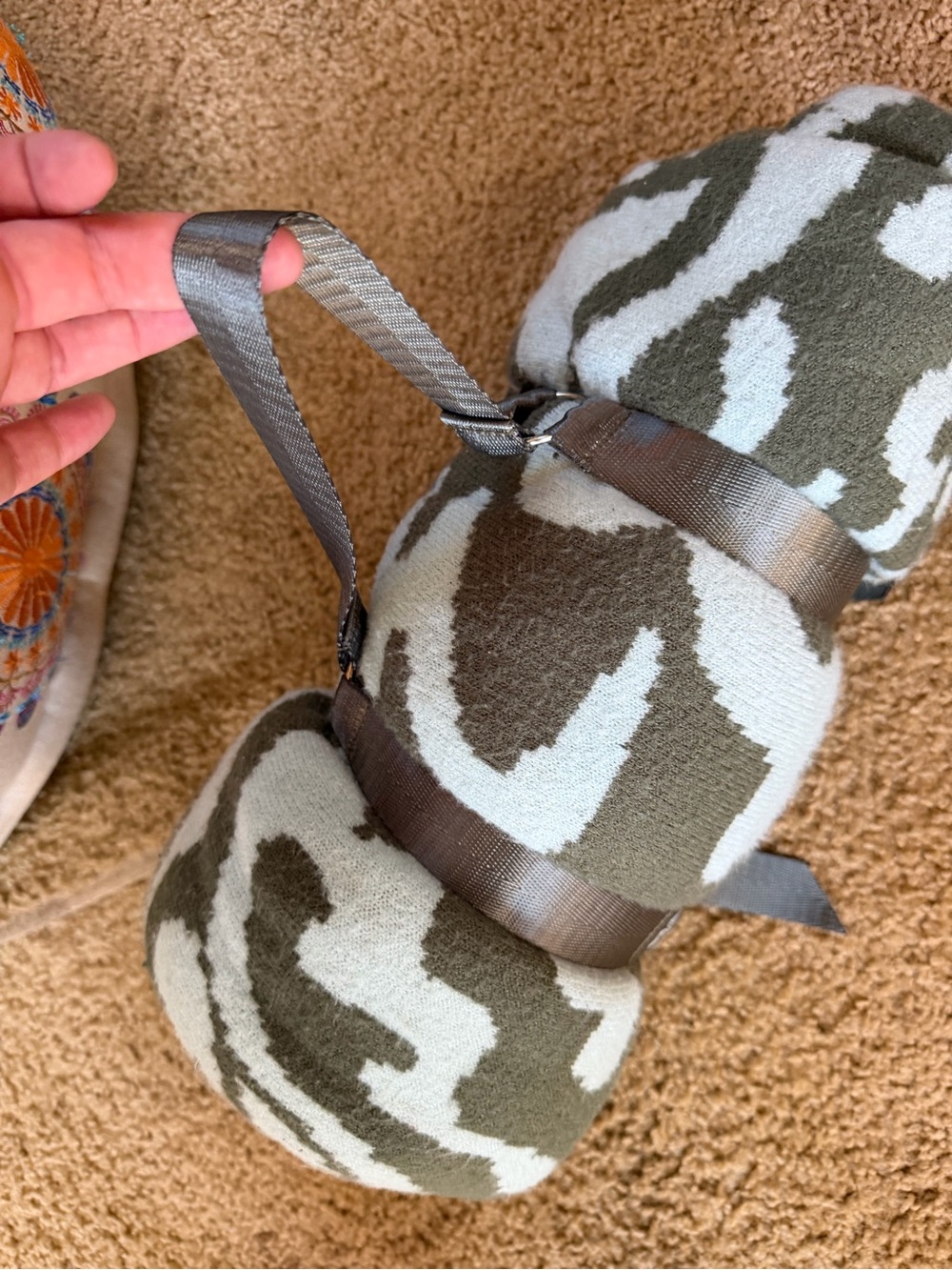 Savage Fenty Throw Blanket- Light Baby Blue and Olive Green